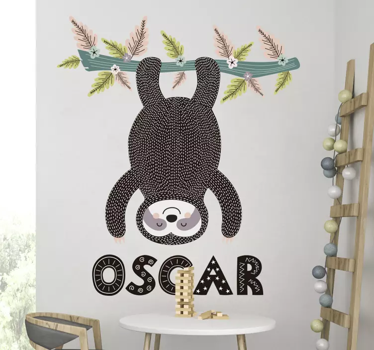 Animal and branch for kids illustration sticker - TenStickers