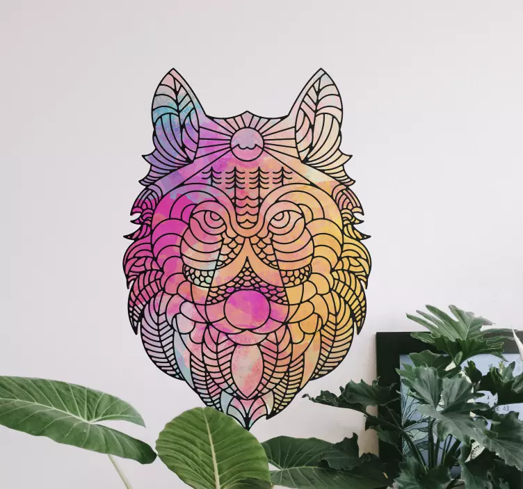 Animal wall sticker vibrant wolf art - TenStickers