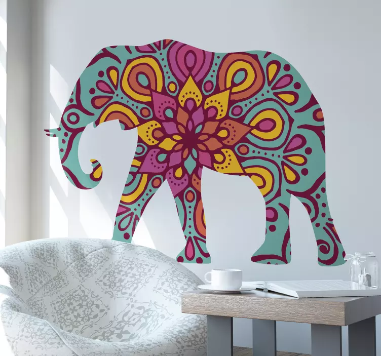 Animals tribal elephant wild animal decal - TenStickers