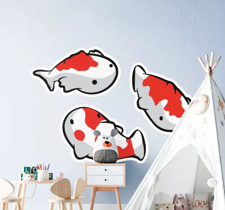 Anime koi fish vinyl sticker - TenStickers