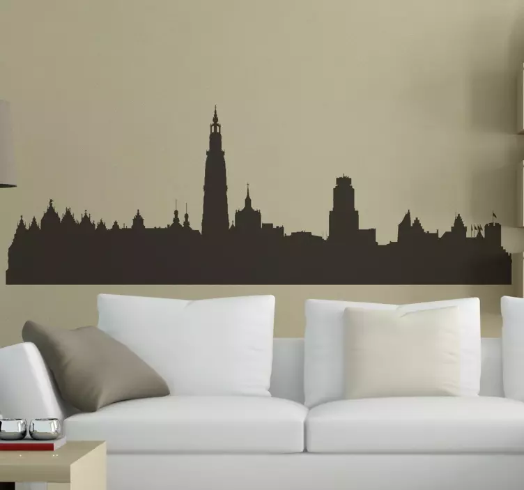 Antwerp skyline silhouette sticker - TenStickers