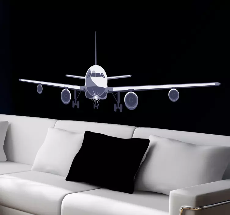 Approaching Airliner Wall Sticker - TenStickers