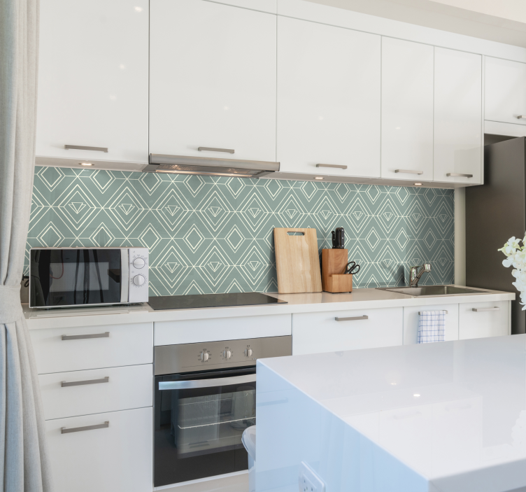 art deco geometric pattern kitchen wall sticker - TenStickers