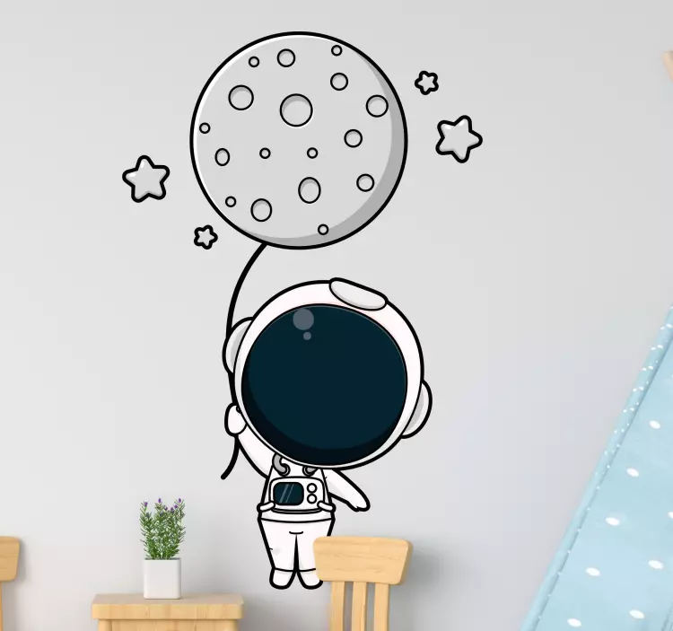 Astronaut with Balloon kid's sticker - TenStickers