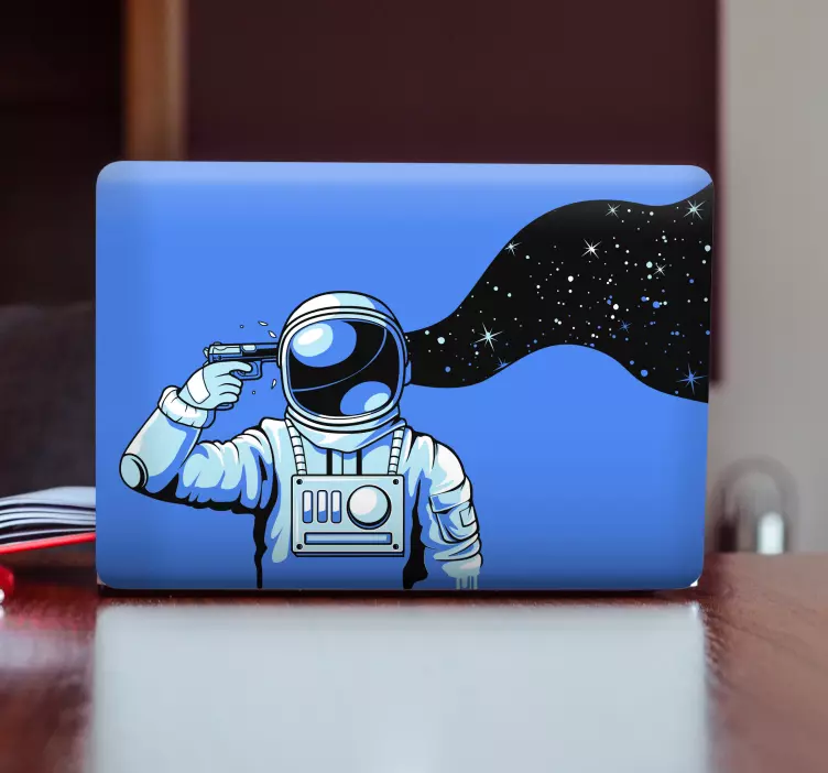 Astronauts under pressure gun laptop skins - TenStickers