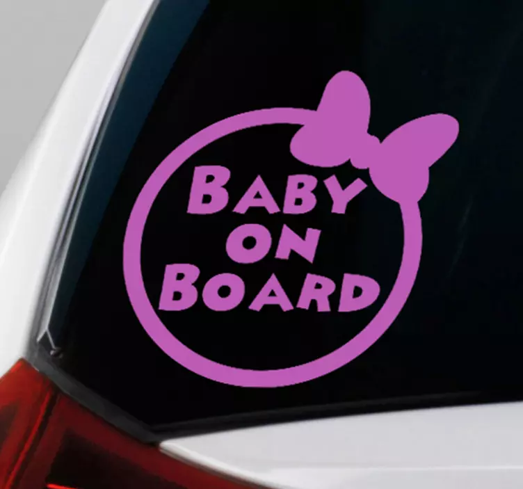 Cute bow design baby on board sticker - TenStickers
