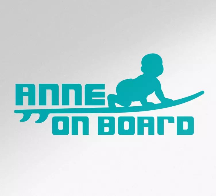 Baby on board sticker baby surfing silhouette - TenStickers