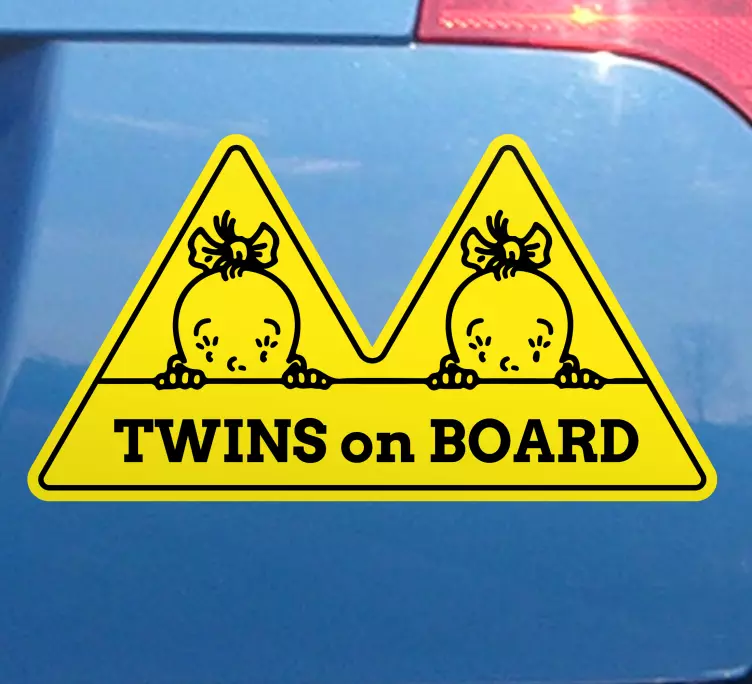 Baby on board sticker twins warning sticker - TenStickers