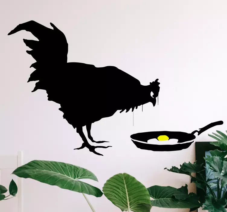 Banksy Chicken and Egg wall art sticker - TenStickers