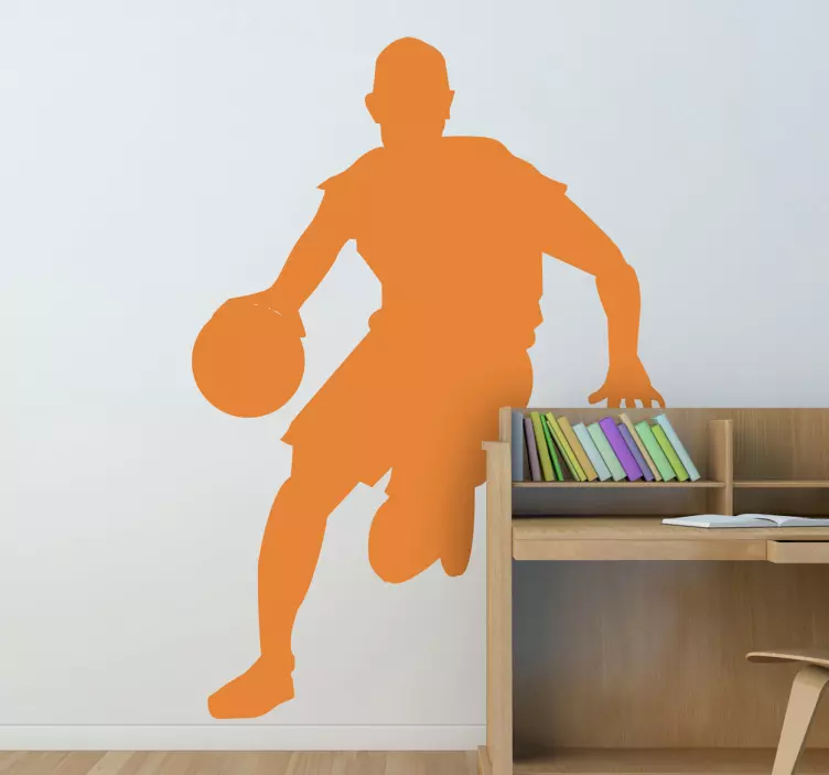Basketball Dribbling Silhouette Wall Sticker - TenStickers