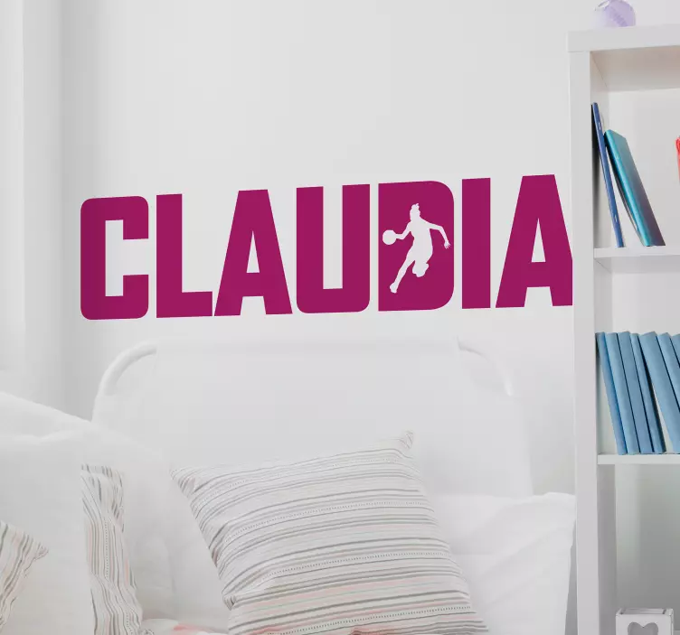 Basketball player with name basketball decal - TenStickers