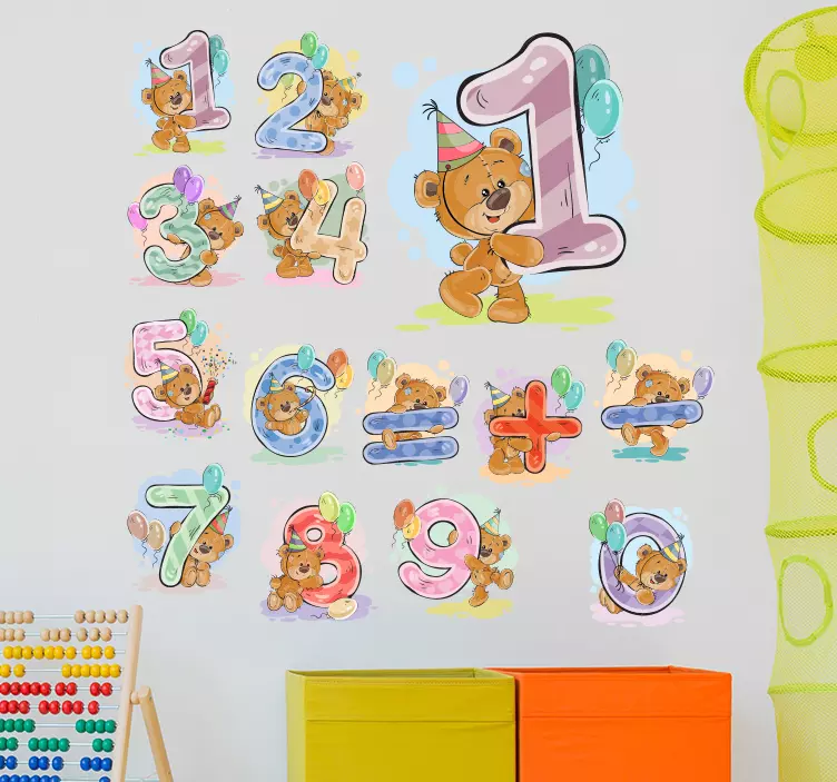 Bear numbers wall sticker - TenStickers
