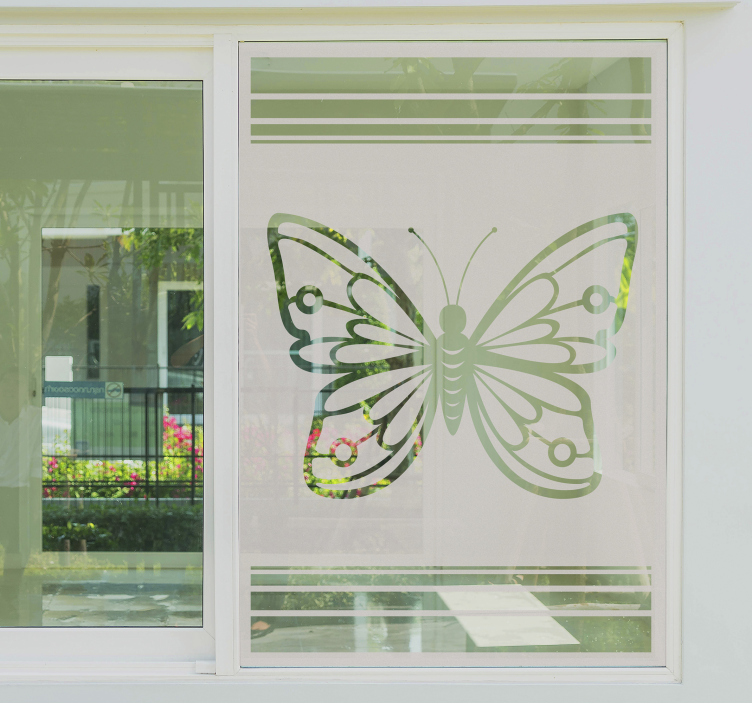 Beautiful coloured butterfly window sticker - TenStickers