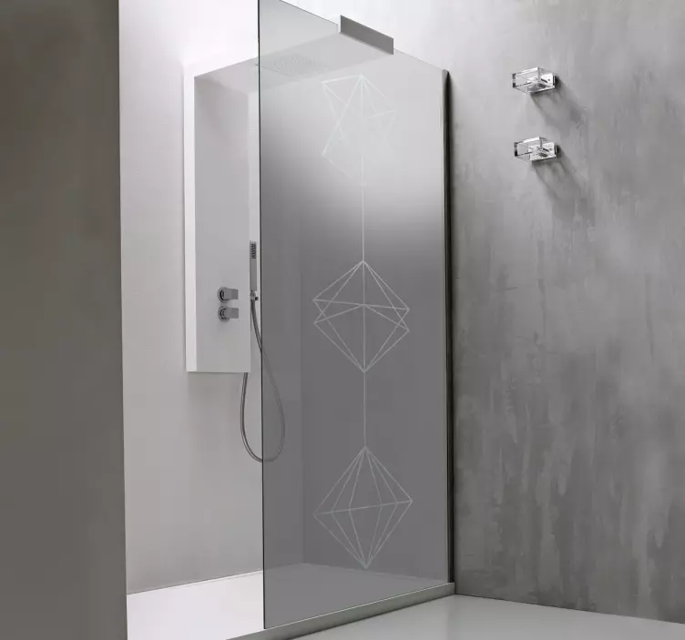 Beautiful geometric shower sticker - TenStickers