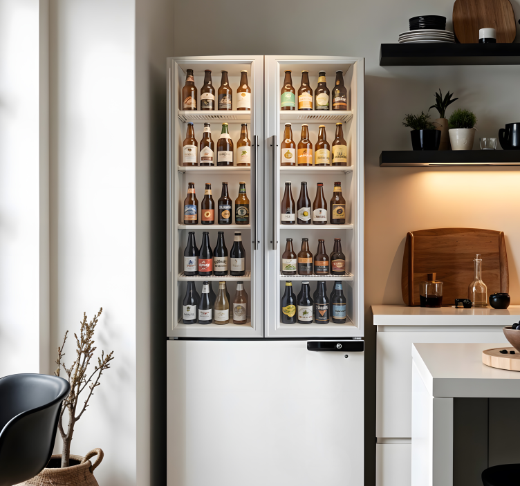 Beer brands fridge sticker - TenStickers