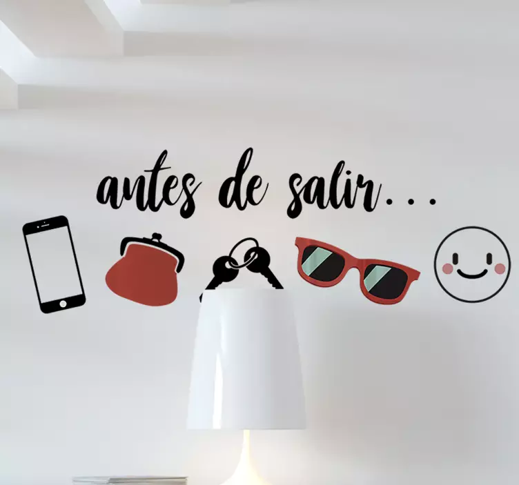 Before leaving home text wall sticker - TenStickers