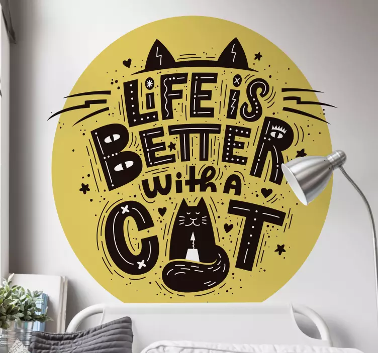 Better with a cat wall sticker - TenStickers
