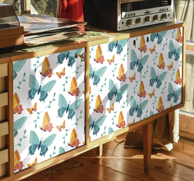 Bicolor butterflies furniture sticker - TenStickers