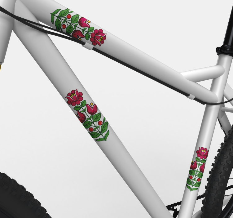 Bike sticker floral bicycle design - TenStickers