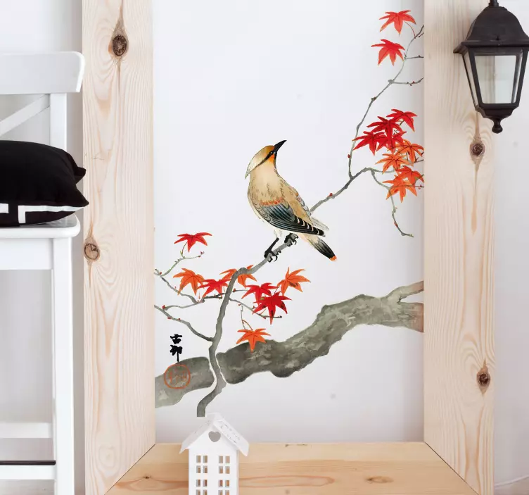 Bird on Branch Wall Sticker - TenStickers