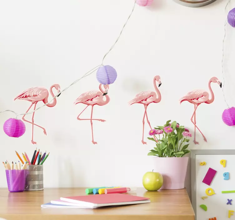 Bird sticker flamingo style - TenStickers