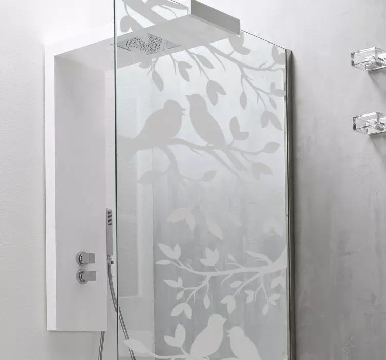 Birds Translucent Shower Sticker - TenStickers