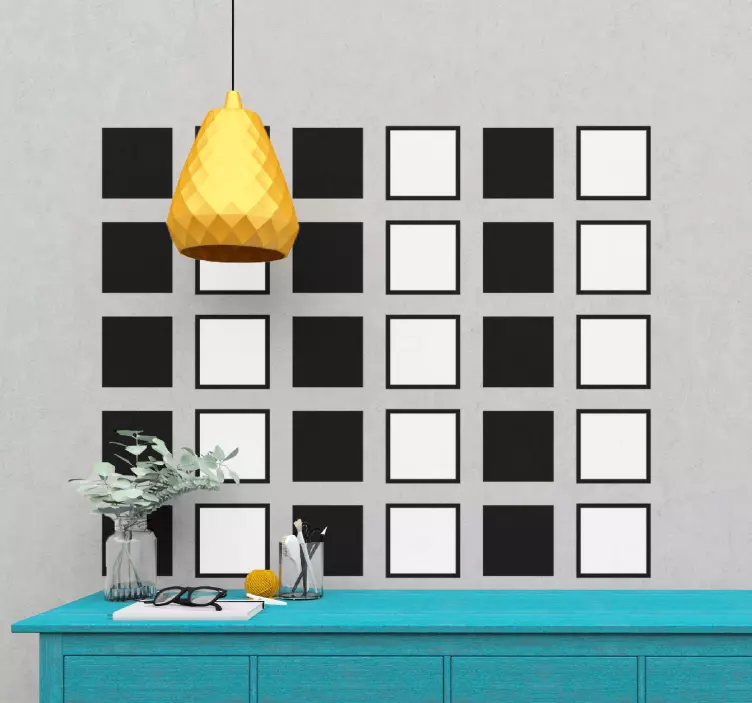 Black and white confetti square sticker - TenStickers