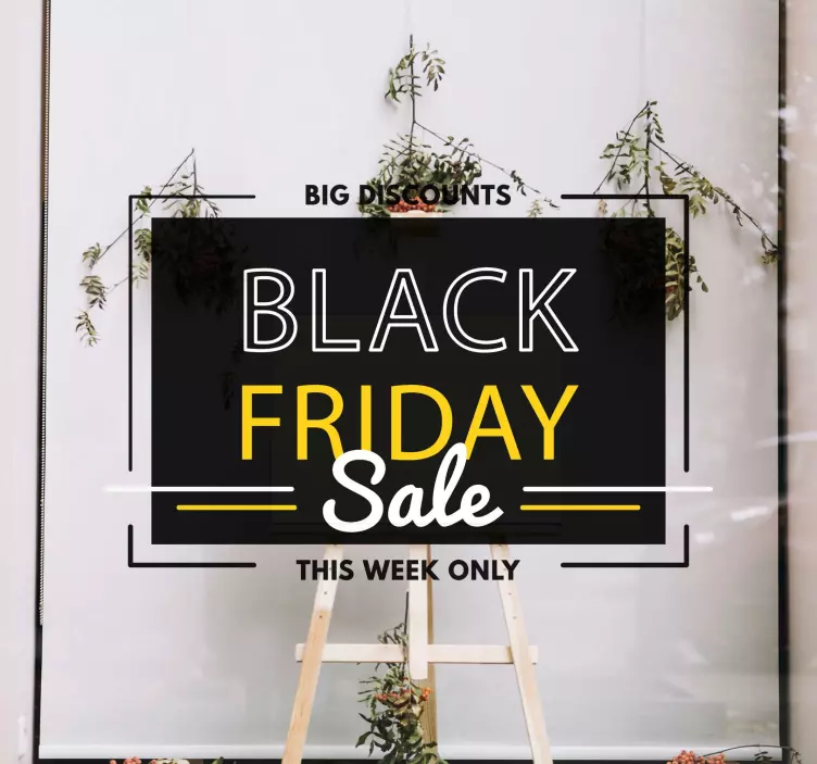 Black and yellow Black Friday window sticker - TenStickers