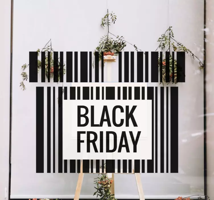 Black Friday codebar window sticker - TenStickers