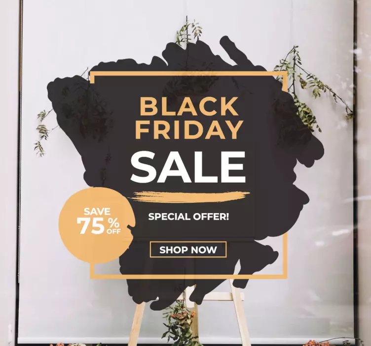 Black Friday paint strokes sales stickers - TenStickers