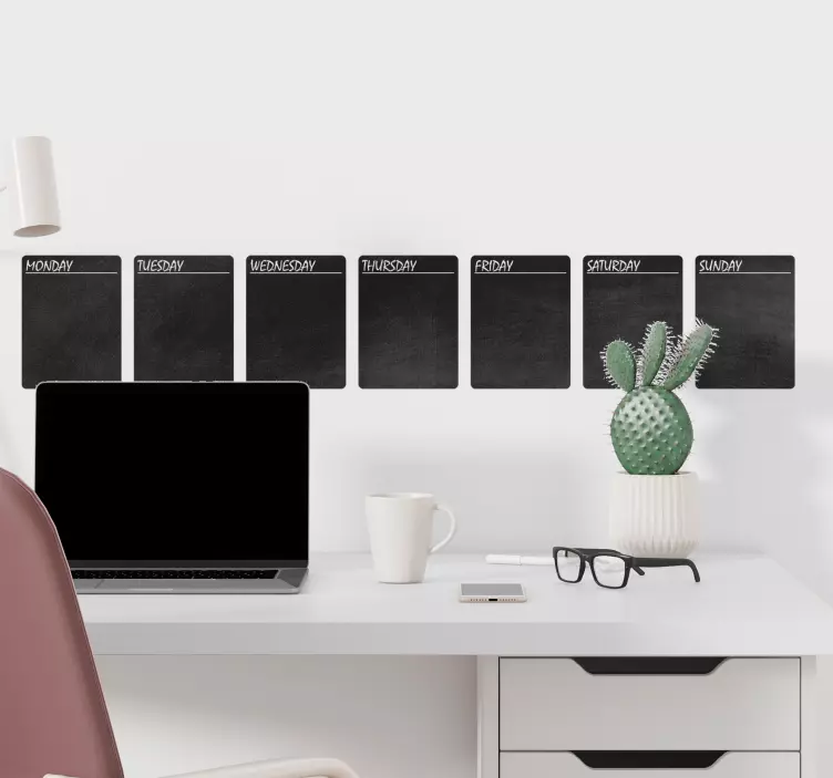 Blackboard Weekly Organiser Sticker - TenStickers