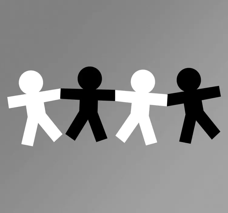 Blanck and white monigotes emoji sticker - TenStickers