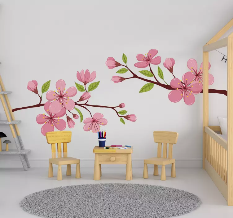 Bloomy spring flower wall sticker - TenStickers