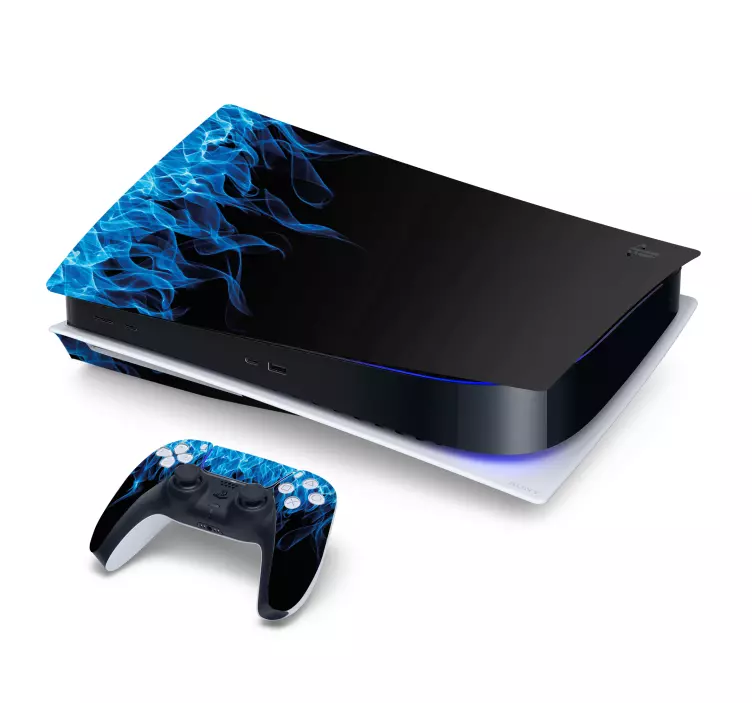 blue flames PS5 stickers - TenStickers
