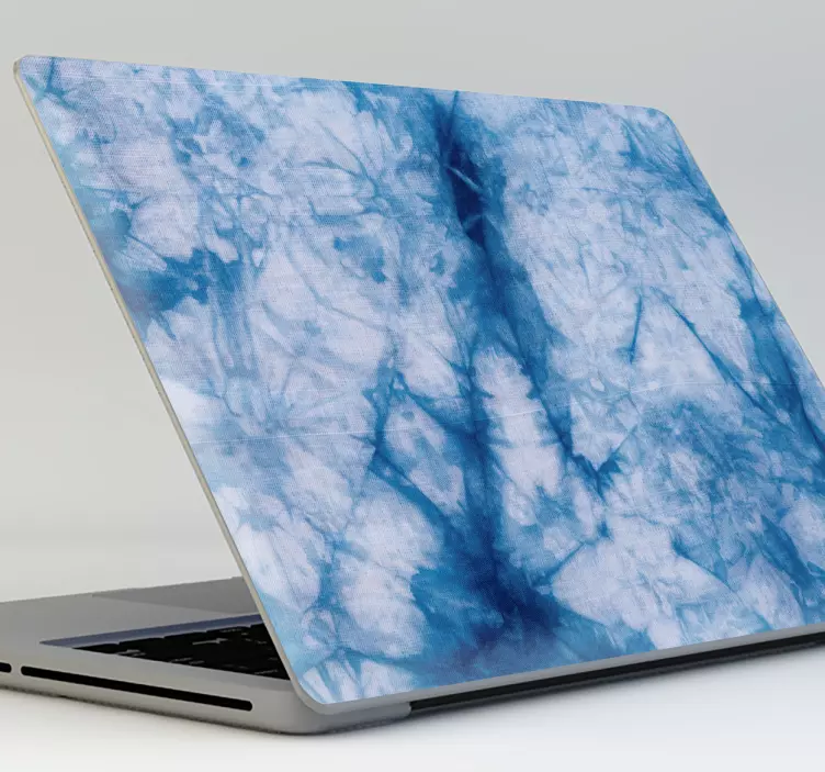 Blue Tie Dye laptop sticker - TenStickers