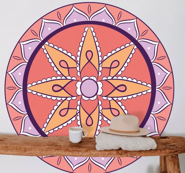 Botanical mandala floral wall sticker - TenStickers