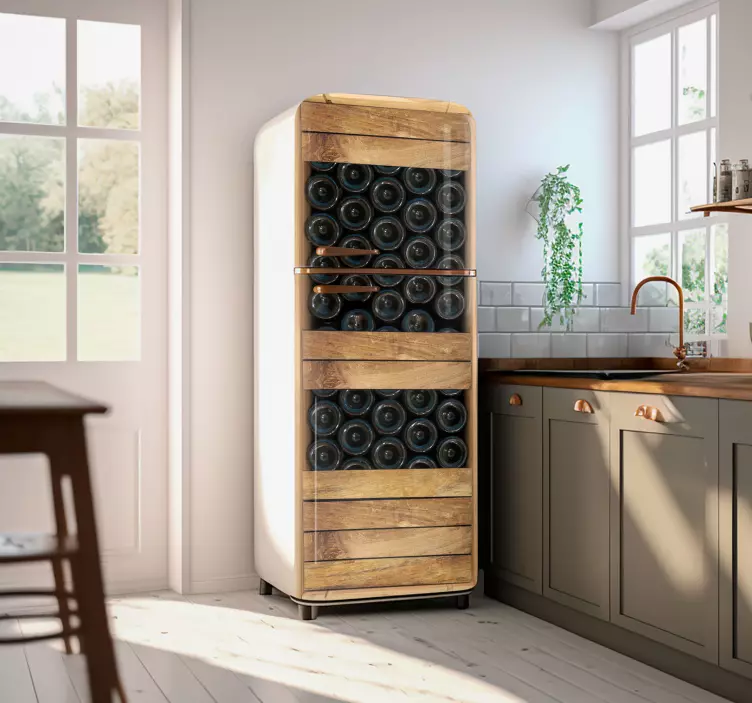 box of bottles  fridge sticker - TenStickers