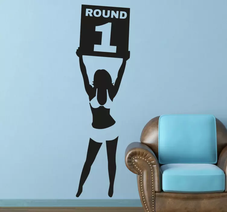 Boxing Ring Girl Wall Sticker - TenStickers
