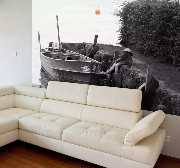 Boy Boat Wall Mural - TenStickers