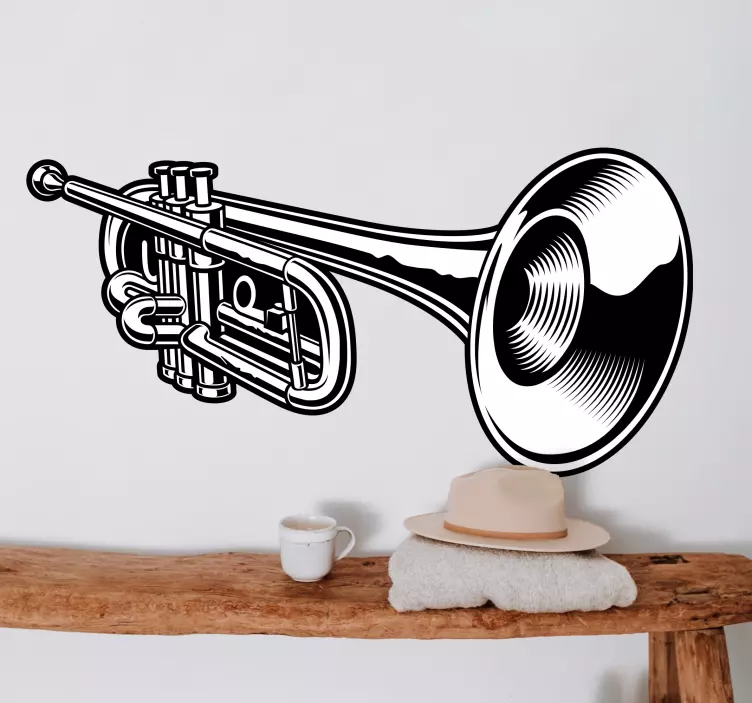 Brass instrument design blues stickers - TenStickers