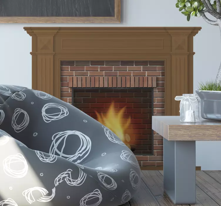 Brick Fireplace wall sticker - TenStickers