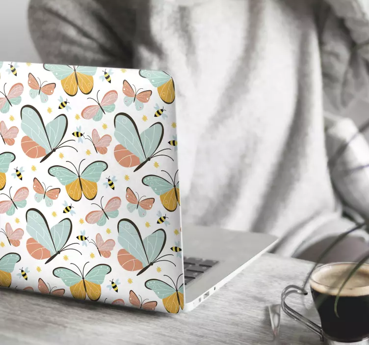 butterflies and bees  laptop skins - TenStickers