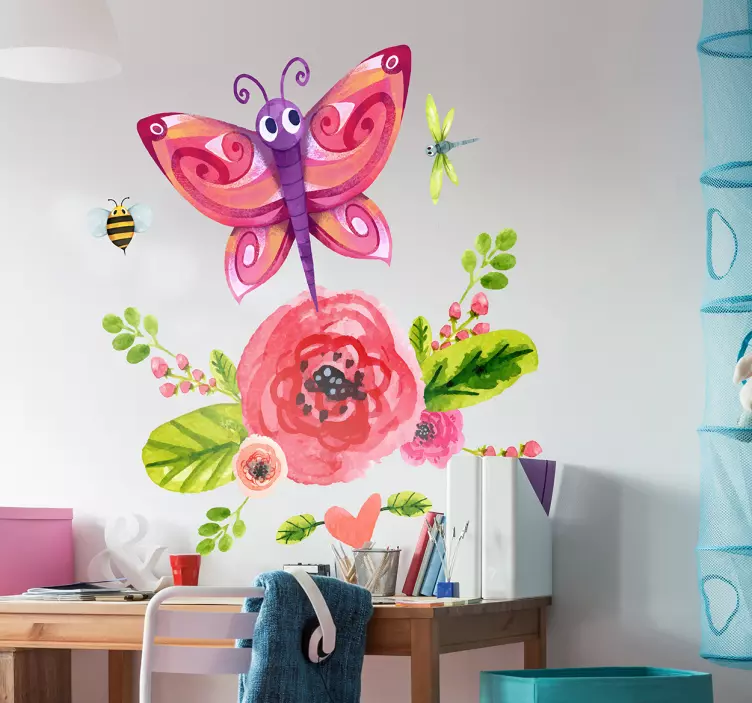 Butterfly illustration sticker - TenStickers