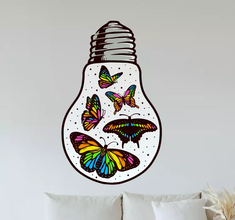 Butterfly wall sticker vibrant butterfly illustration - TenStickers