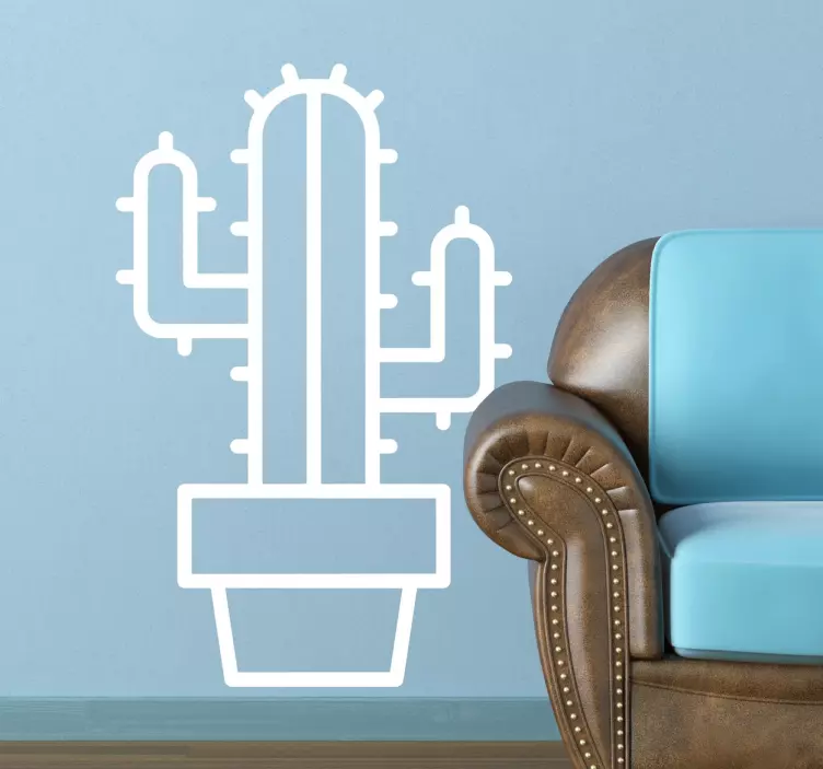 Cactus Drawing Sticker - TenStickers
