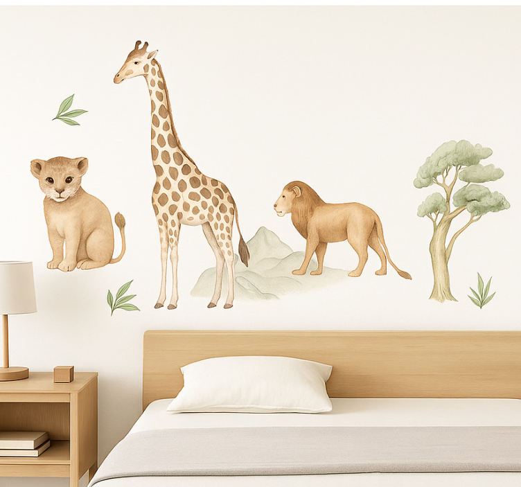 Calmed savannah wall mural sticker - TenStickers