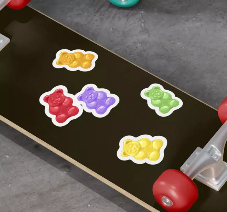 Candy bears skateboard sticker - TenStickers