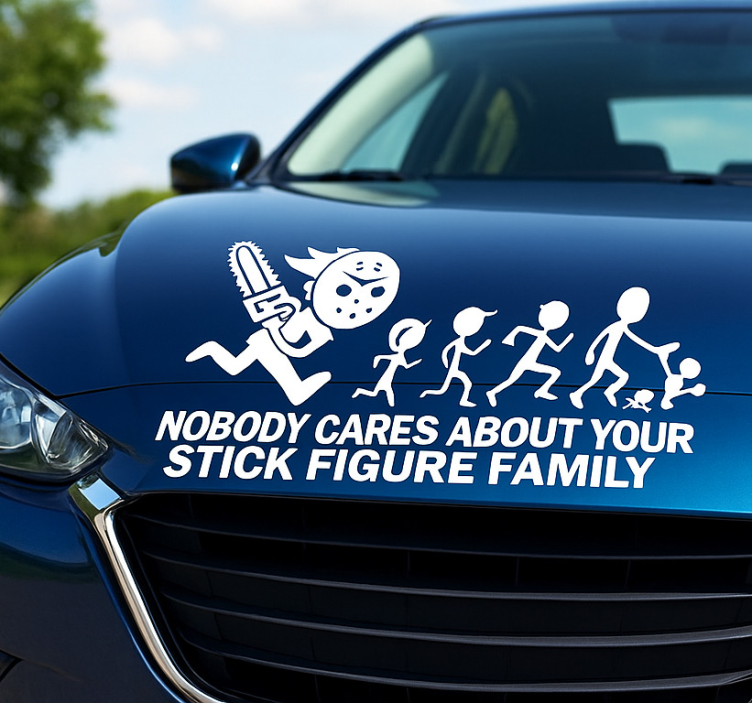 Funny stick figure car sticker - TenStickers