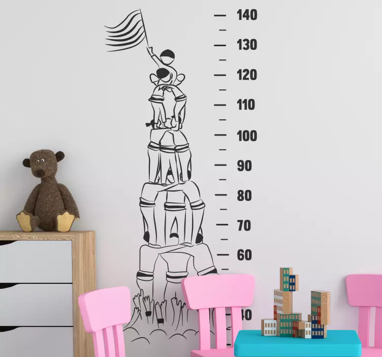 Castellers meter height chart wall sticker - TenStickers