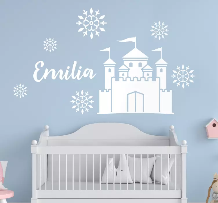 Custom castle and snowflakes kid's sticker - TenStickers